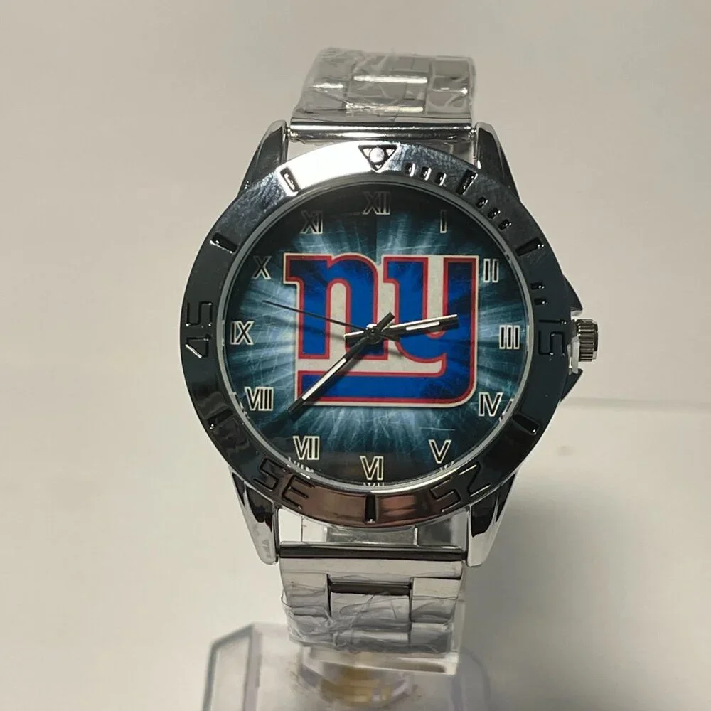 New York Giants NFL Team Logo Men's Stainless-Steel Silver Watch NEW
